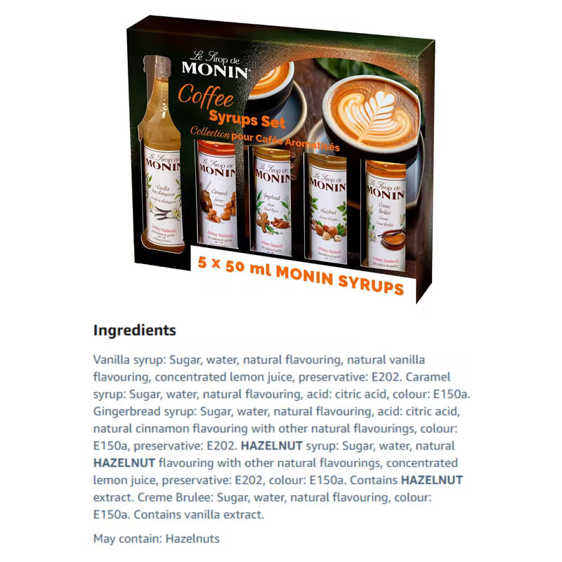 Monin Premium Coffee & Cocktail Syrup Gift Set 5x5cl Assorted