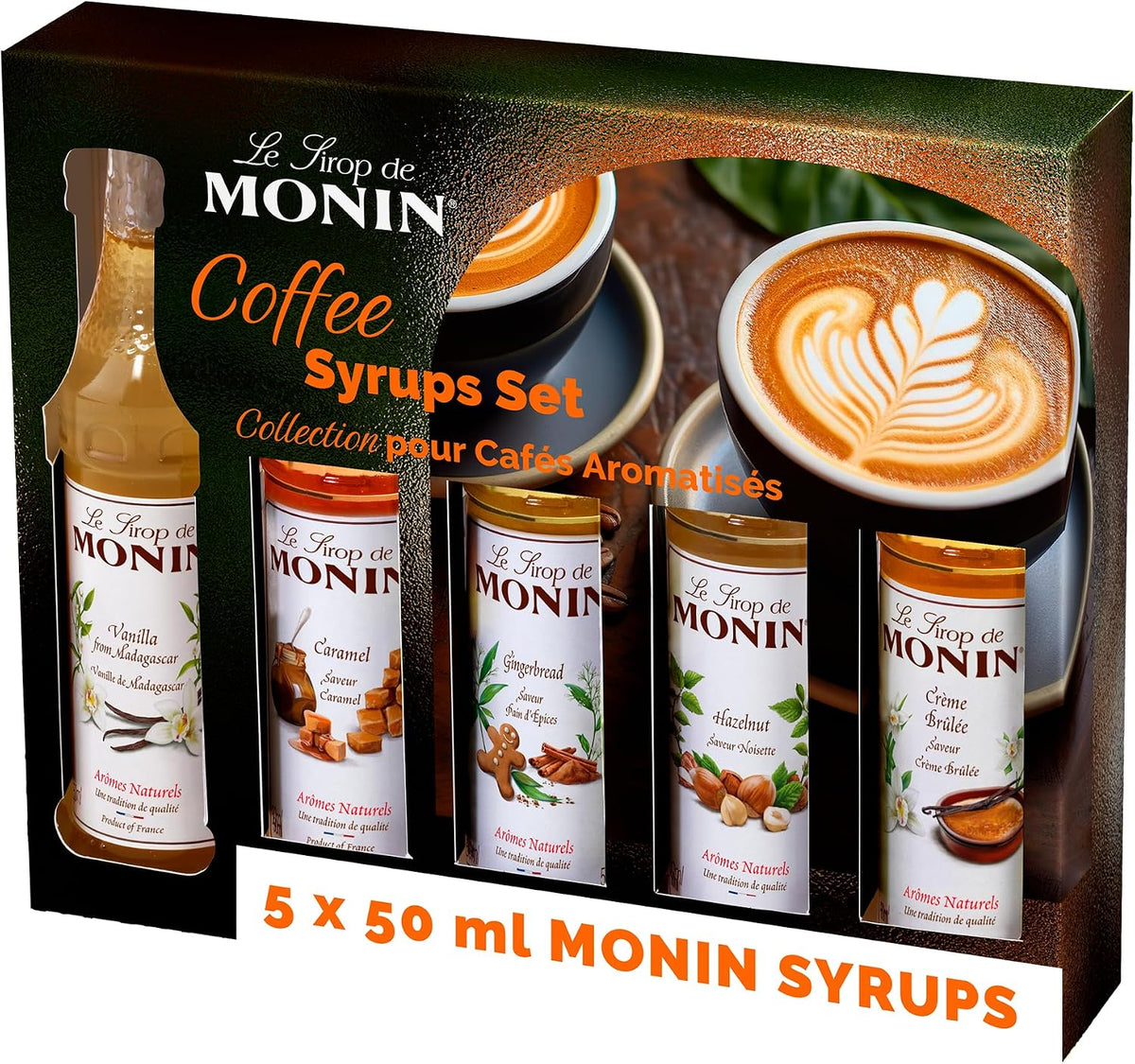 Monin Premium Coffee & Cocktail Syrup Gift Set 5x5cl Assorted